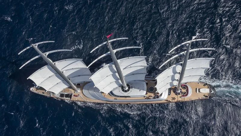 a space ship in space aboard MALTESE FALCON Yacht for Sale