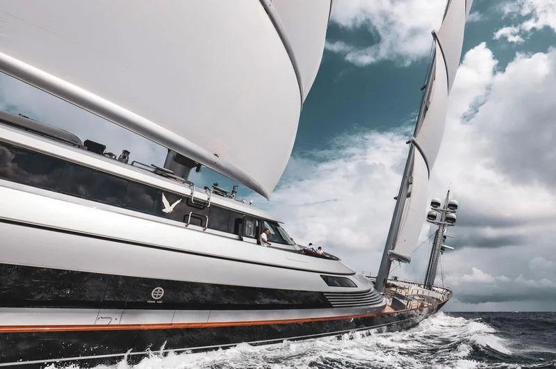 a boat on the water aboard MALTESE FALCON Yacht for Sale