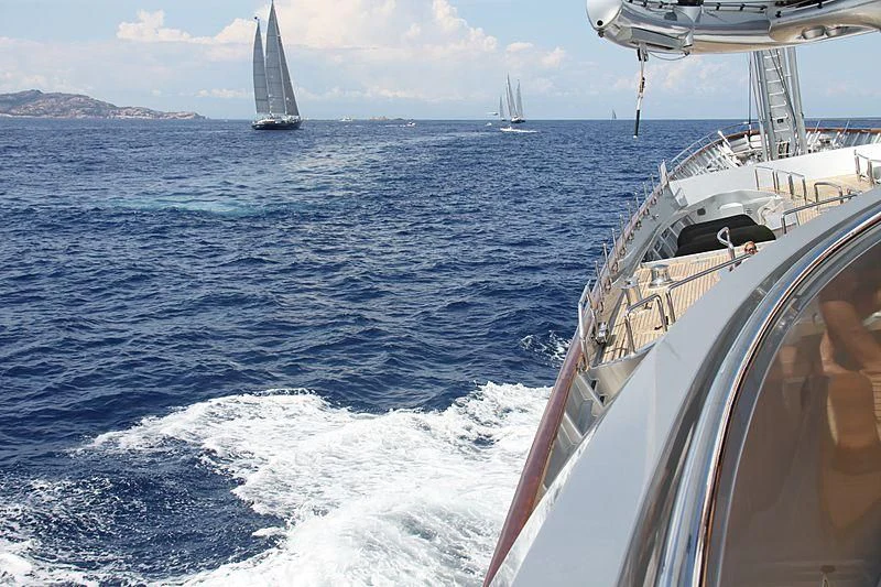 a boat on the water aboard MALTESE FALCON Yacht for Sale