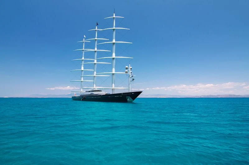 a boat in the water aboard MALTESE FALCON Yacht for Sale