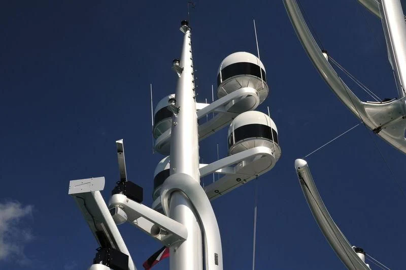 a close-up of a satellite aboard MALTESE FALCON Yacht for Sale