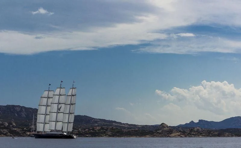 a ship in the water aboard MALTESE FALCON Yacht for Sale