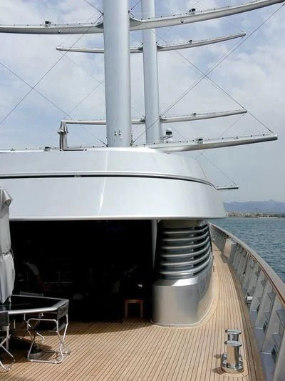 a boat on a deck aboard MALTESE FALCON Yacht for Sale
