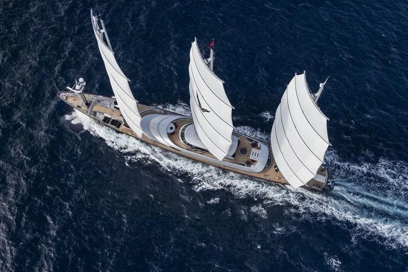 a ship in the water aboard MALTESE FALCON Yacht for Sale