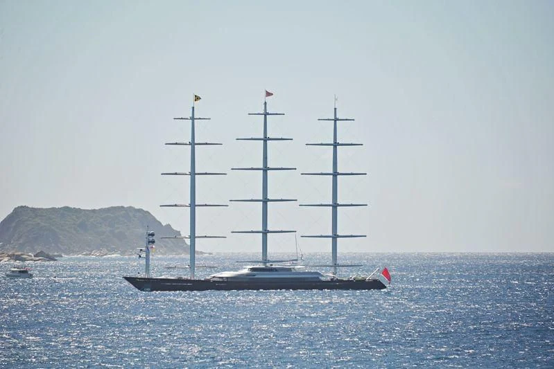 a boat in the water aboard MALTESE FALCON Yacht for Sale