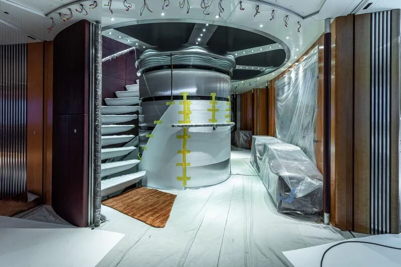 a large machine in a room aboard MALTESE FALCON Yacht for Sale