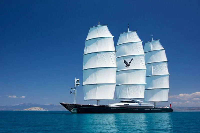 a large white boat in the water aboard MALTESE FALCON Yacht for Sale