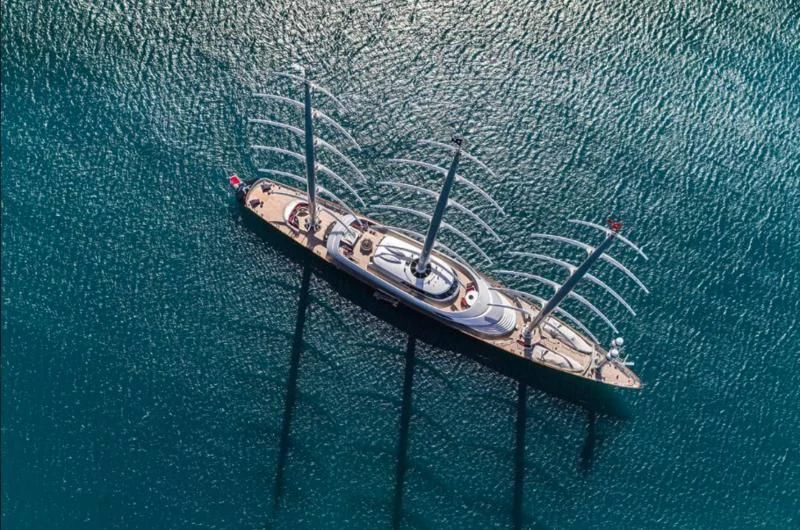 a boat in the water aboard MALTESE FALCON Yacht for Sale