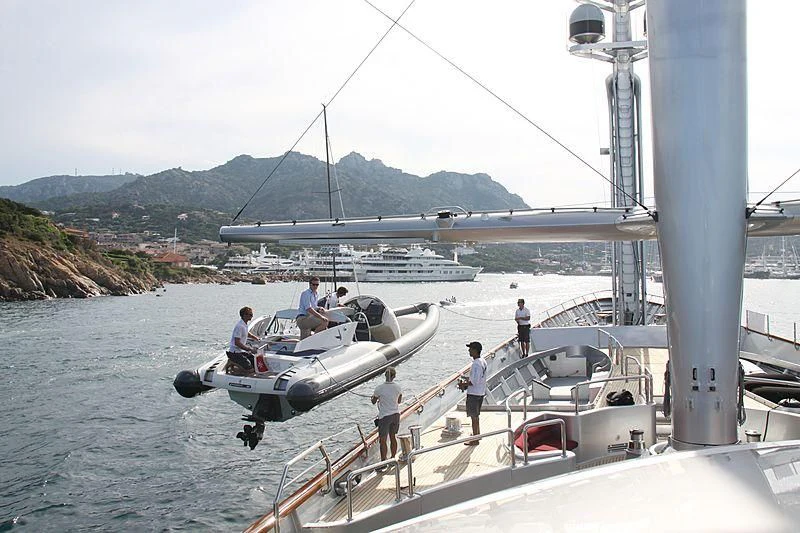 a boat with people on it aboard MALTESE FALCON Yacht for Sale