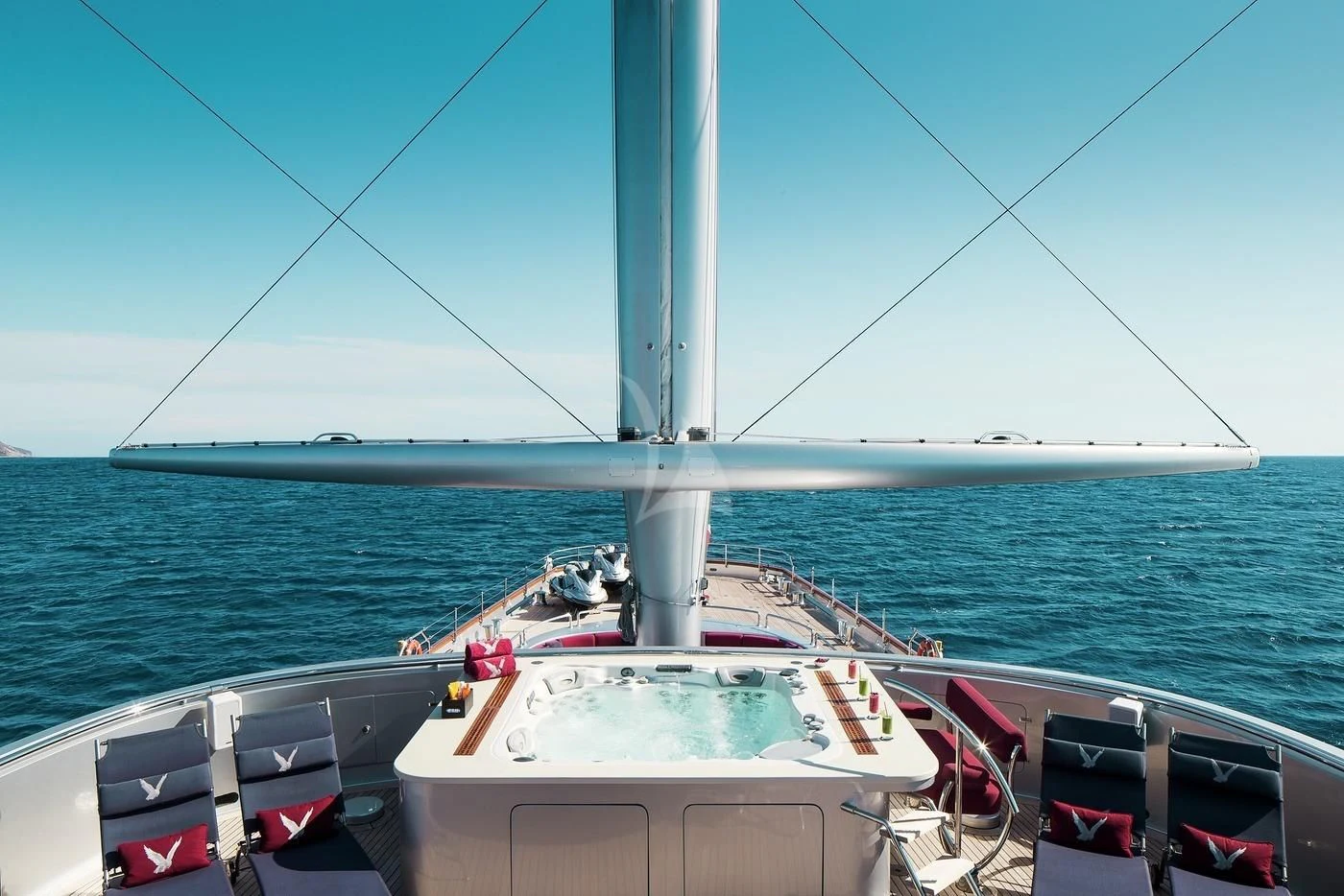 a boat on the water aboard MALTESE FALCON Yacht for Sale