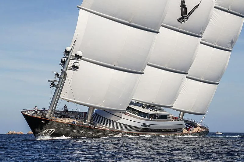 a large sailboat on the water aboard MALTESE FALCON Yacht for Sale