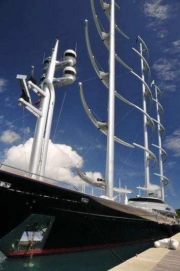 a boat with a large antenna aboard MALTESE FALCON Yacht for Sale