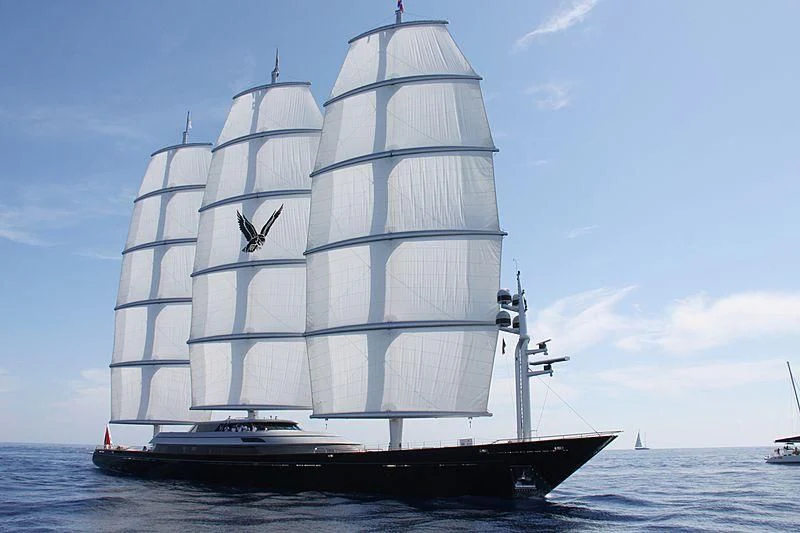 a white sailboat on the water aboard MALTESE FALCON Yacht for Sale
