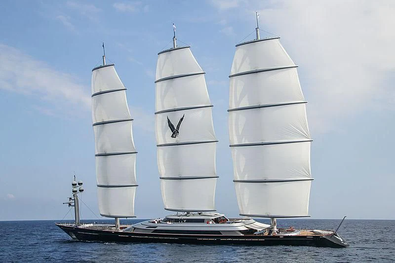 a couple of white boats on the water aboard MALTESE FALCON Yacht for Sale
