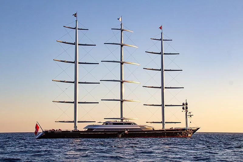 a large ship with several masts aboard MALTESE FALCON Yacht for Sale