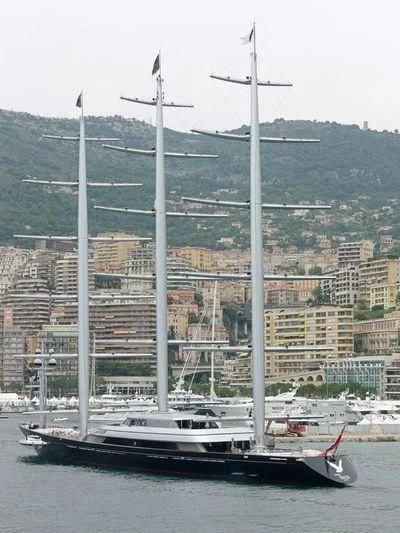 a boat in the water aboard MALTESE FALCON Yacht for Sale