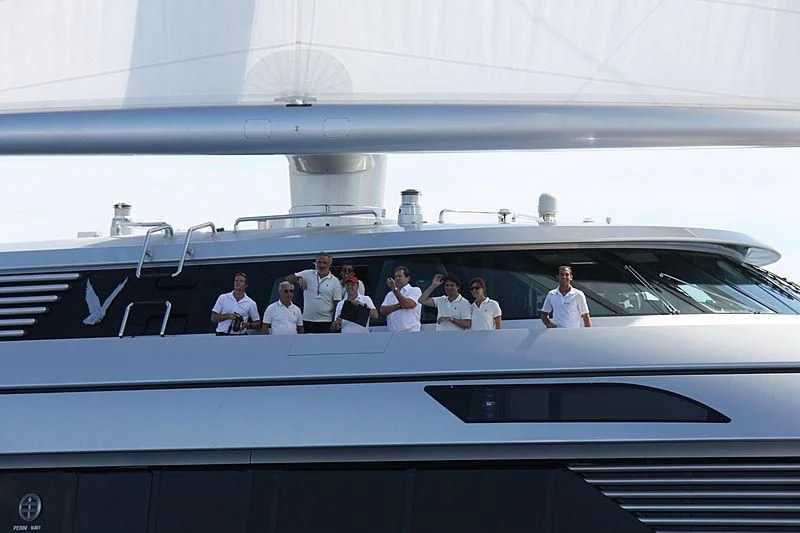 a group of people sitting on a boat aboard MALTESE FALCON Yacht for Sale