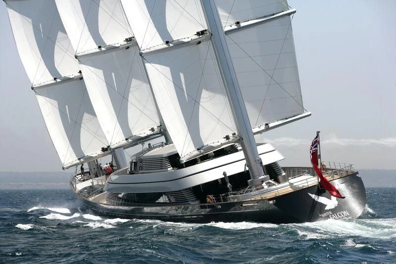 a boat on the water aboard MALTESE FALCON Yacht for Sale