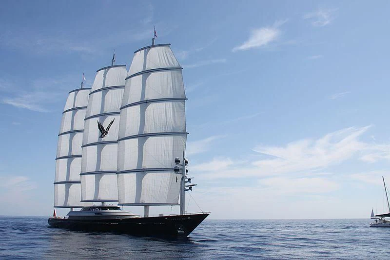 a large white boat in the water aboard MALTESE FALCON Yacht for Sale