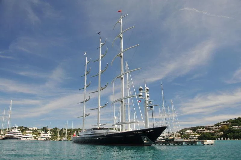 a boat in the water aboard MALTESE FALCON Yacht for Sale