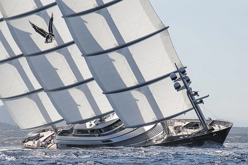 a boat on the water aboard MALTESE FALCON Yacht for Sale