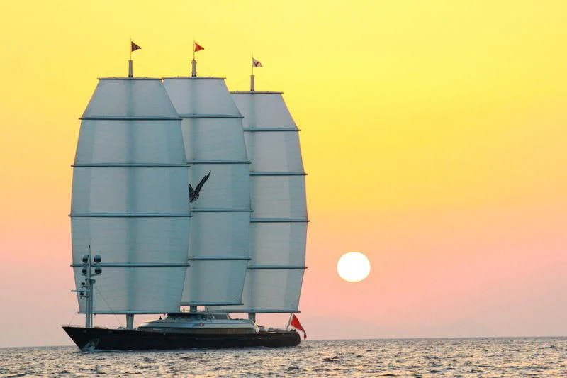 a boat on the water aboard MALTESE FALCON Yacht for Sale