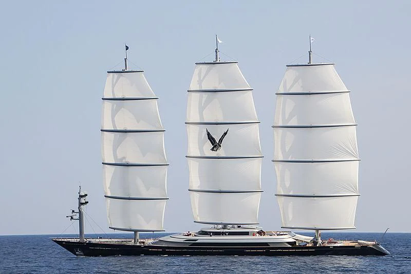 a couple of white sailboats on the water aboard MALTESE FALCON Yacht for Sale