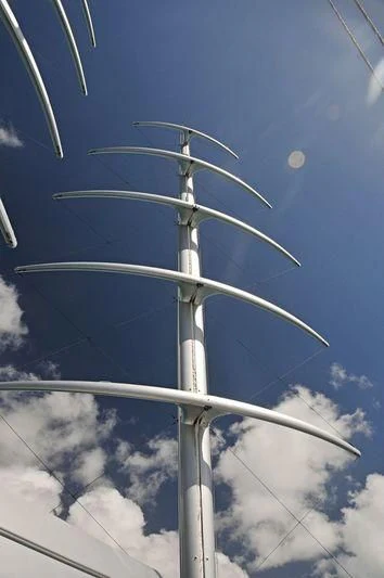 a close-up of a wind turbine aboard MALTESE FALCON Yacht for Sale