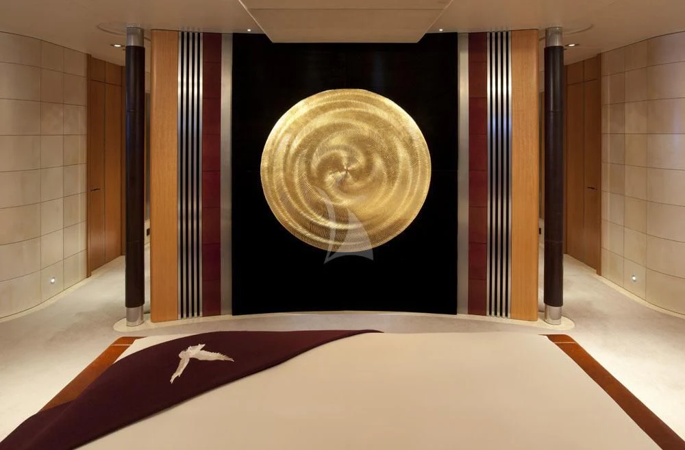 a large mirror in a room aboard MALTESE FALCON Yacht for Sale