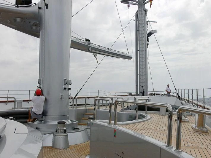 a couple of people on a boat aboard MALTESE FALCON Yacht for Sale