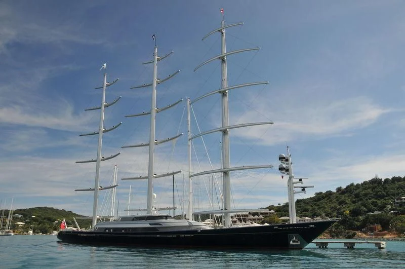 a large boat in the water aboard MALTESE FALCON Yacht for Sale