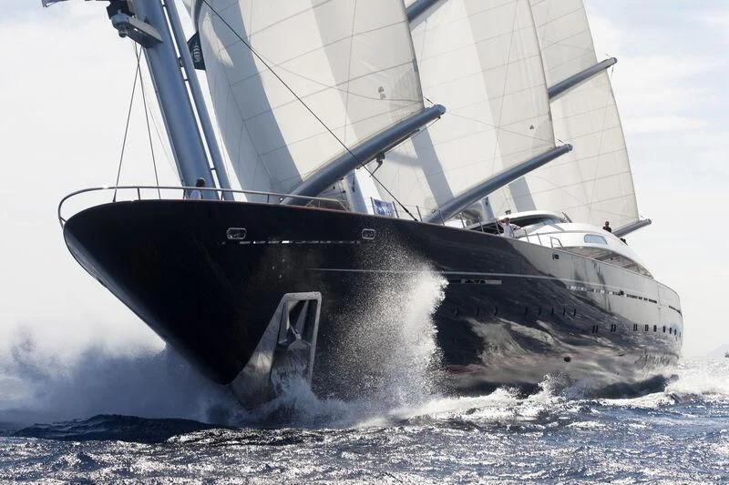 a plane crashing into the water aboard MALTESE FALCON Yacht for Sale