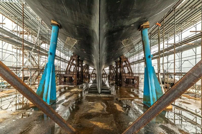 a large factory with pipes aboard MALTESE FALCON Yacht for Sale