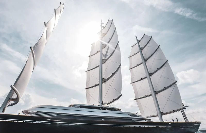 a boat with a sail aboard MALTESE FALCON Yacht for Sale