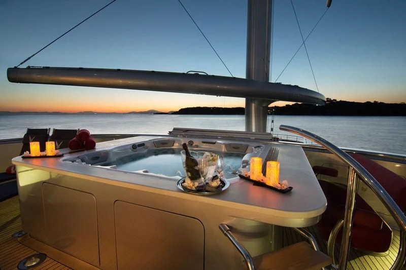a seagull on a boat aboard MALTESE FALCON Yacht for Sale