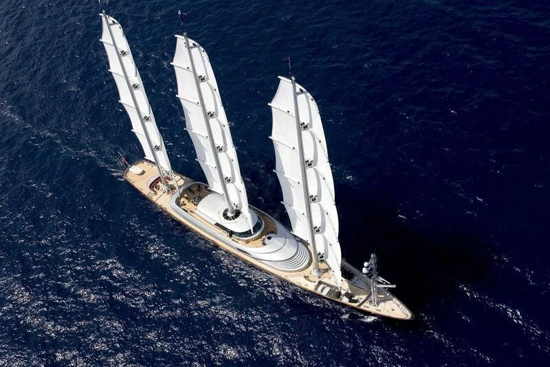 a space shuttle in space aboard MALTESE FALCON Yacht for Sale