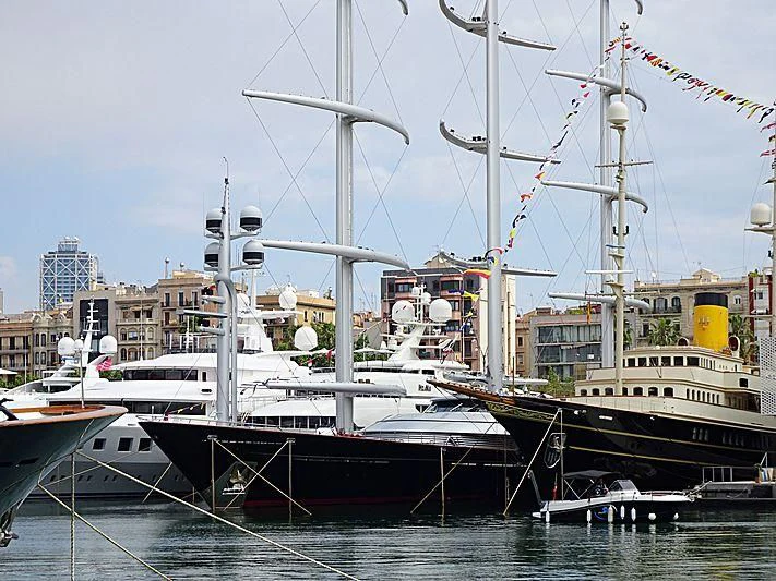 a large boat docked aboard MALTESE FALCON Yacht for Sale