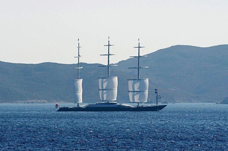 a boat in the water aboard MALTESE FALCON Yacht for Sale