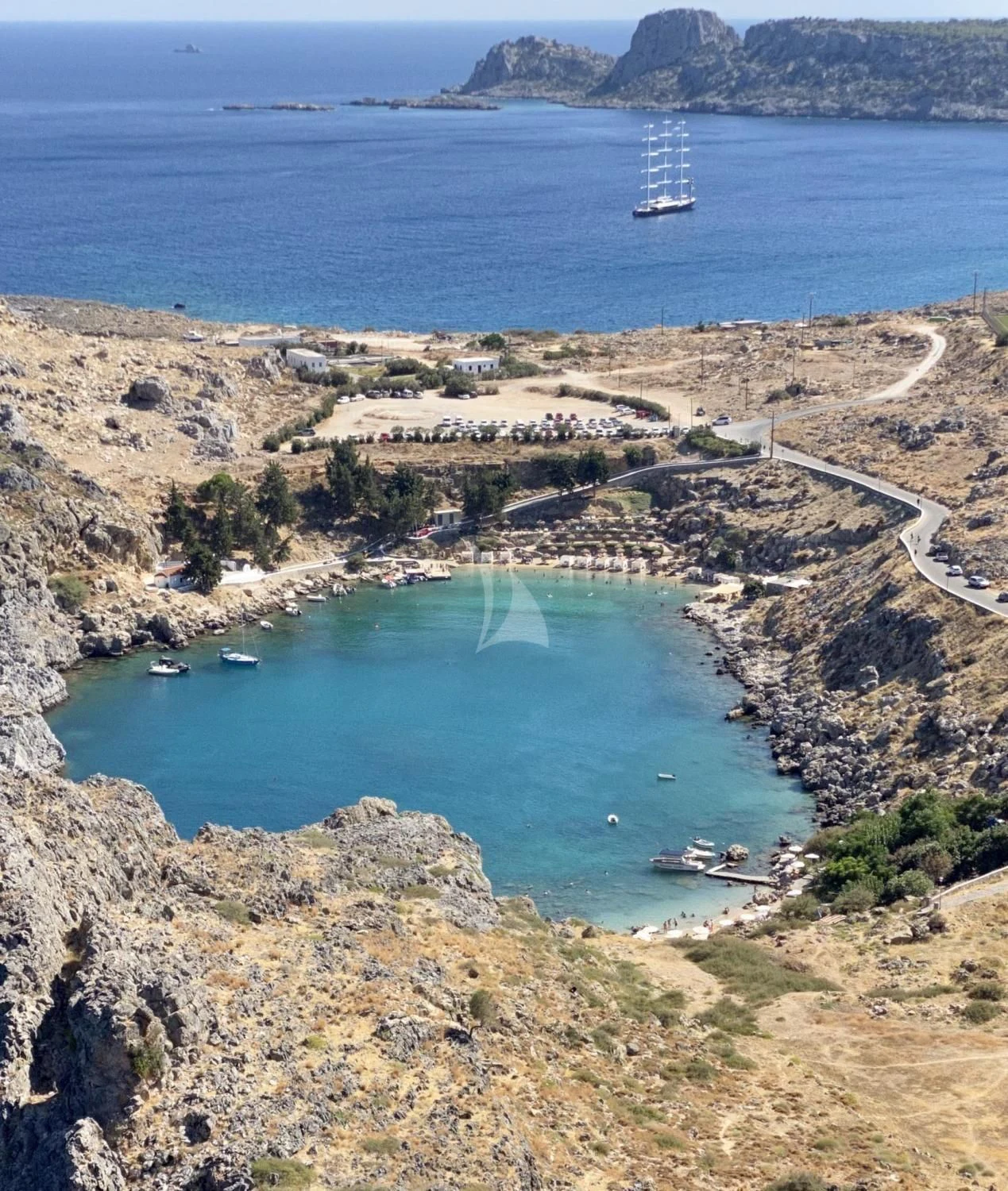 a body of water with land in the background aboard MALTESE FALCON Yacht for Sale