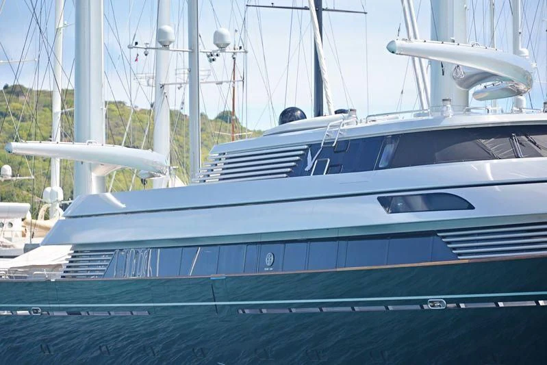 a boat parked on the water aboard MALTESE FALCON Yacht for Sale