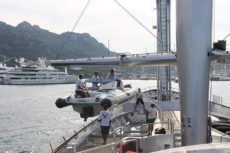 a group of people on a boat aboard MALTESE FALCON Yacht for Sale