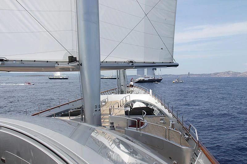 a boat on the water aboard MALTESE FALCON Yacht for Sale