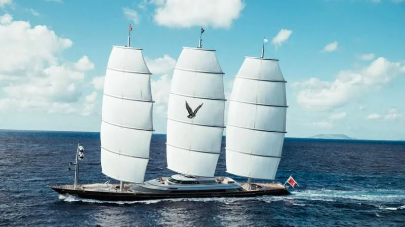 a couple of white sailboats on the water aboard MALTESE FALCON Yacht for Sale