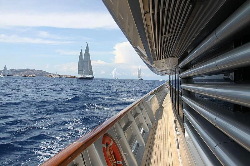 a boat on the water aboard MALTESE FALCON Yacht for Sale