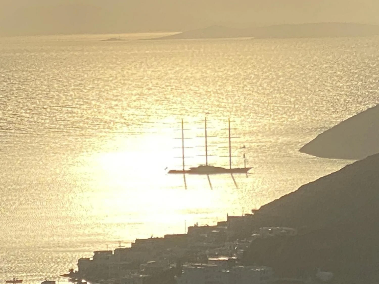 a view of a city from a plane aboard MALTESE FALCON Yacht for Sale
