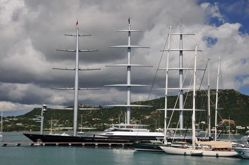 a group of white sailboats aboard MALTESE FALCON Yacht for Sale