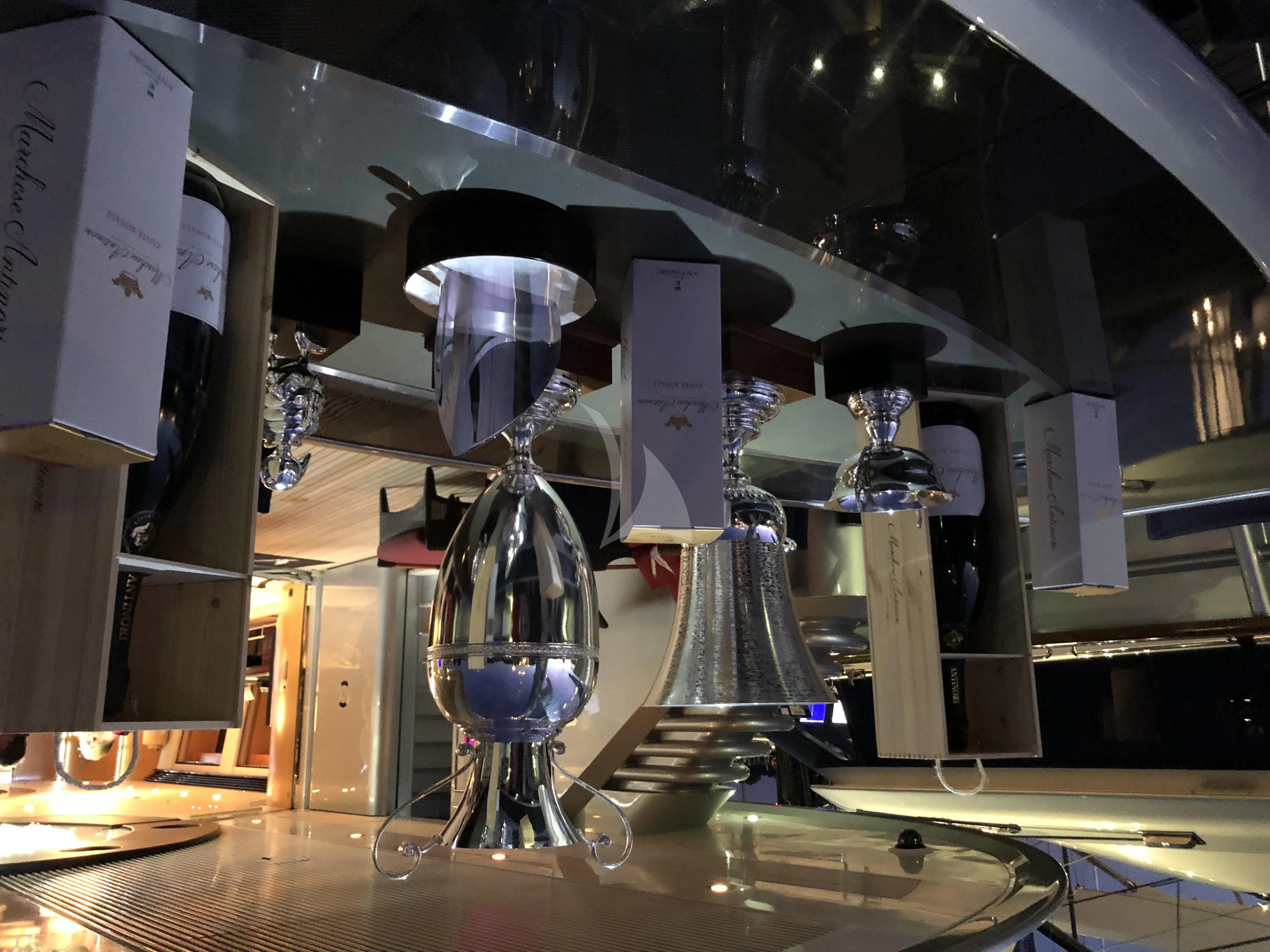 a close-up of a microscope aboard MALTESE FALCON Yacht for Sale