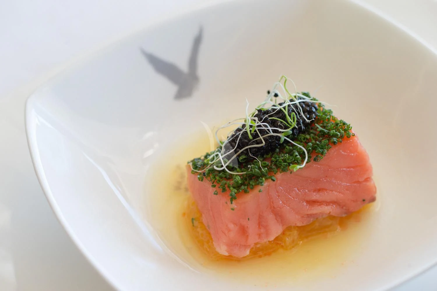 a plate of food aboard MALTESE FALCON Yacht for Sale