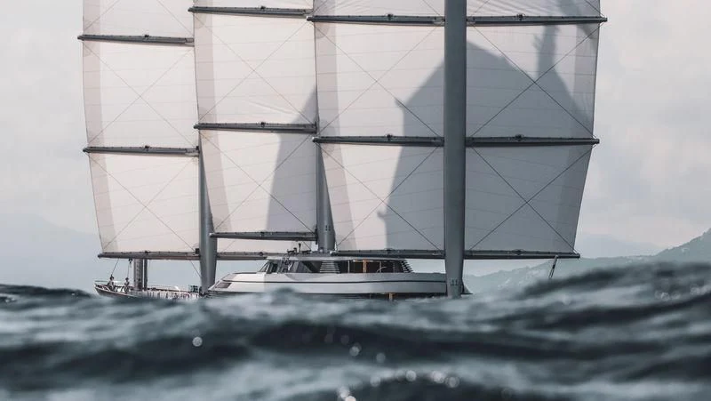 a boat in the water aboard MALTESE FALCON Yacht for Sale