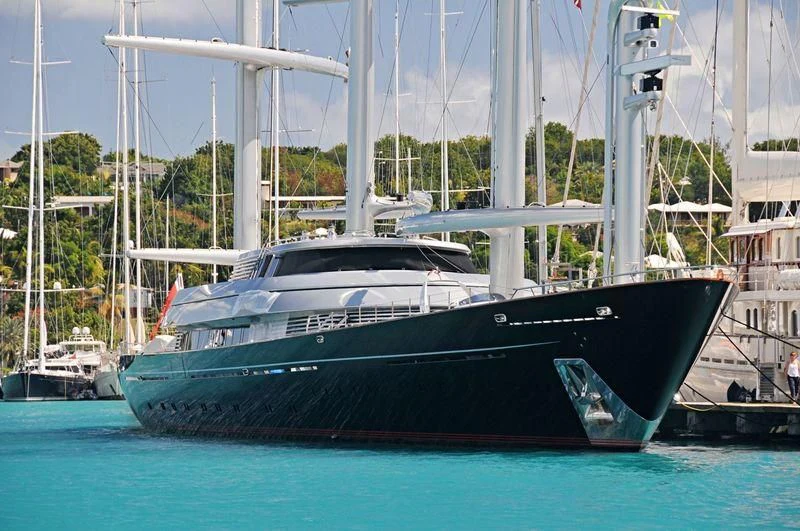 a boat in the water aboard MALTESE FALCON Yacht for Sale